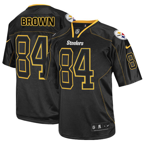 Men's Limited Antonio Brown Nike Jersey Lights Out Black - #84 NFL Pittsburgh Steelers